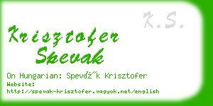 krisztofer spevak business card